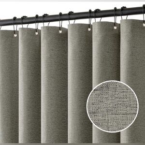 MIULEE Linen Fabric Shower Curtain